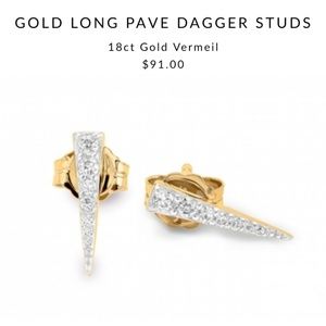 MISSOMA / Gold Long Pave Dagger Studs
